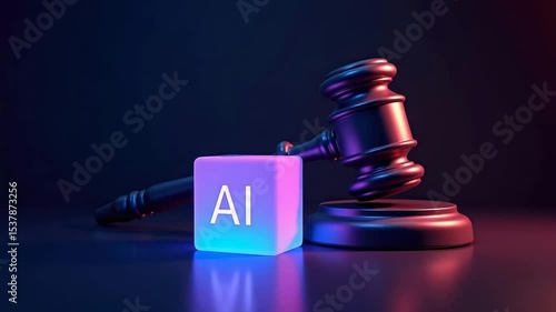 A Gavel and AI Cube Exploring Intersection of Technology, Law, and Justice in Age of Artificial Intelligence