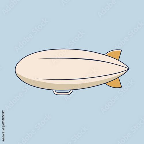 Retro blimp air ship vintage dirigible cartoon illustration
