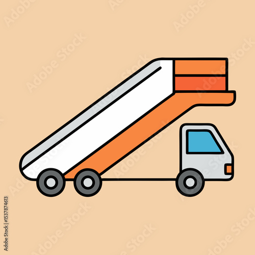Airport jet bridge stair truck icon illustration graphic
