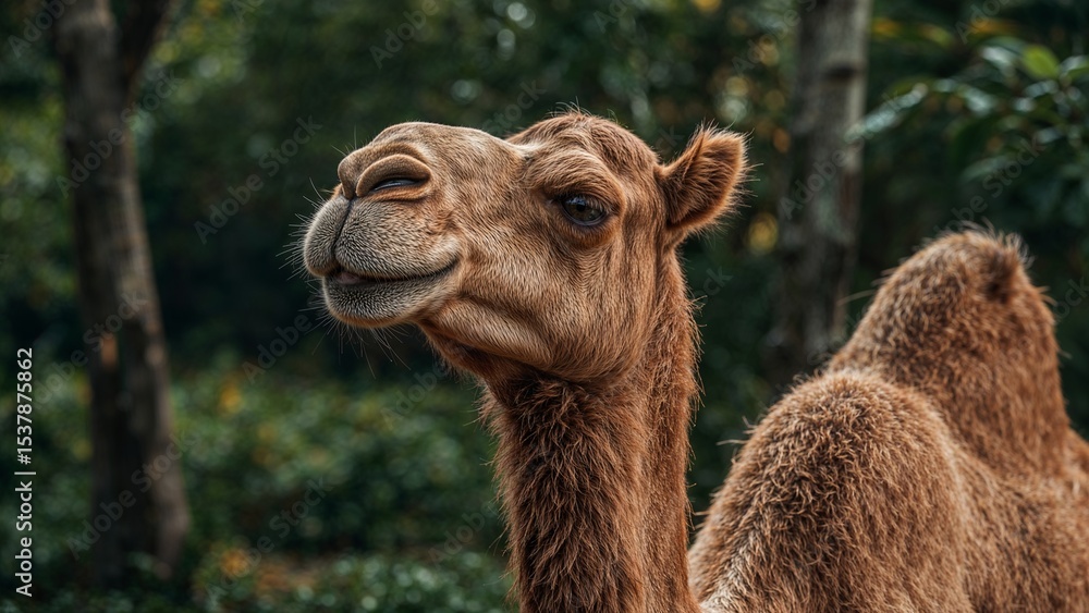 Fototapeta premium Close-up of a camel's expressive face.