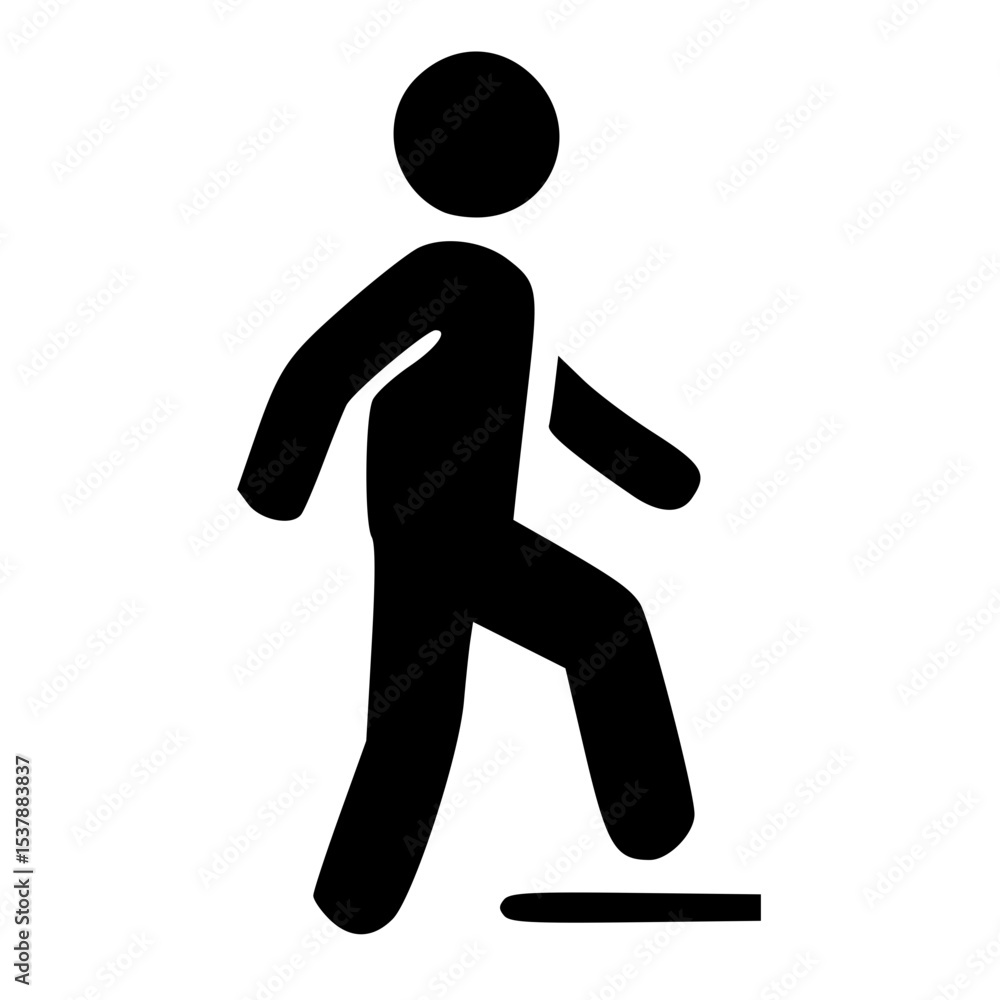 Simple Silhouette Stick Figure Walking Up Stairs Navigation Icon Simple Silhouette Stick Figure Walking Up Stairs Navigation Icon