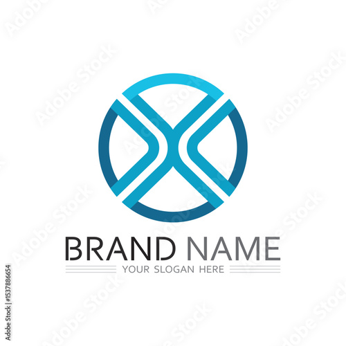 Stylish Vector X Logo Concept with Abstract Art and Letter Design Elements