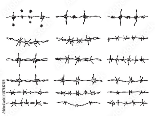 Barbed wire line art pack
