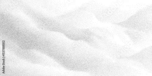 Soft grain texture with flowing stipple pattern and subtle halftone dots. Abstract monochrome gradient surface for collage and poster design. Vector illustration