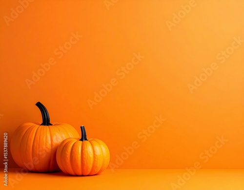 Elegant Halloween Orange Gradient Background with Pumpkins