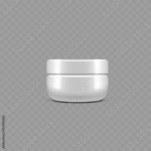 Blank White Cream Jar Mockup for Cosmetic Branding .Vector