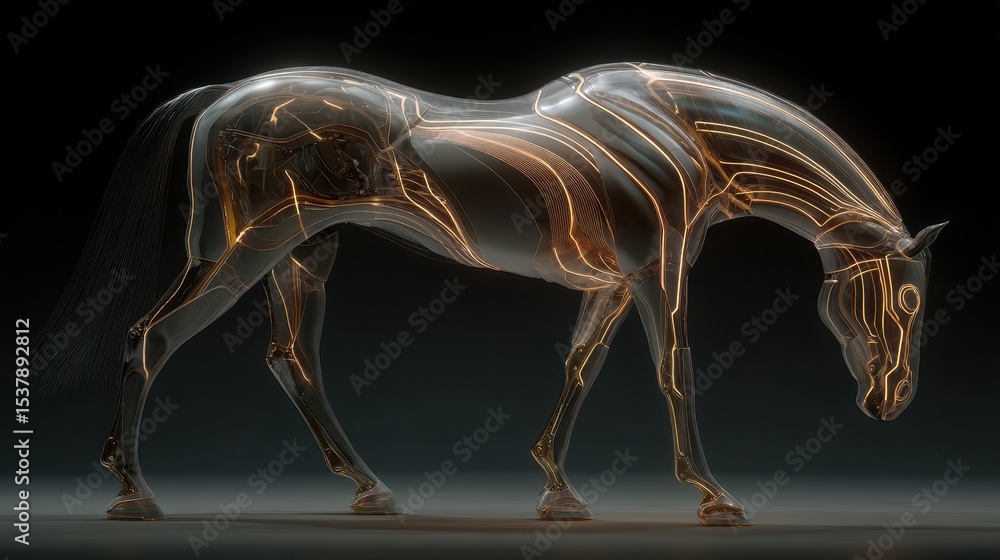 A digital depiction of a horse's anatomy. A digital depiction of a horse's anatomy.