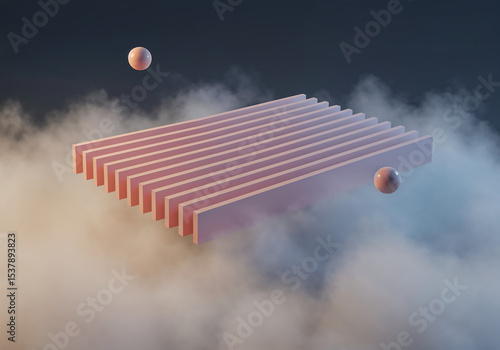 Minimalist Abstract Geometric Patterns with Pastel Gradients and 3D Textures