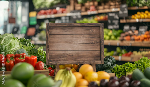 Fresh Produce Market Wooden Sign