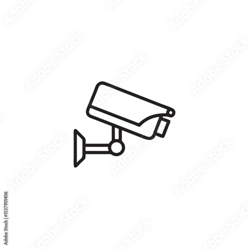 Surveillance Camera Vector Icon Security Monitoring Symbol on Isolated White Background.