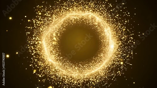 radiant circle golden sparks spins dynamically forming abstract loading animation sleek 4k aesthetic ultra HD 4K quality