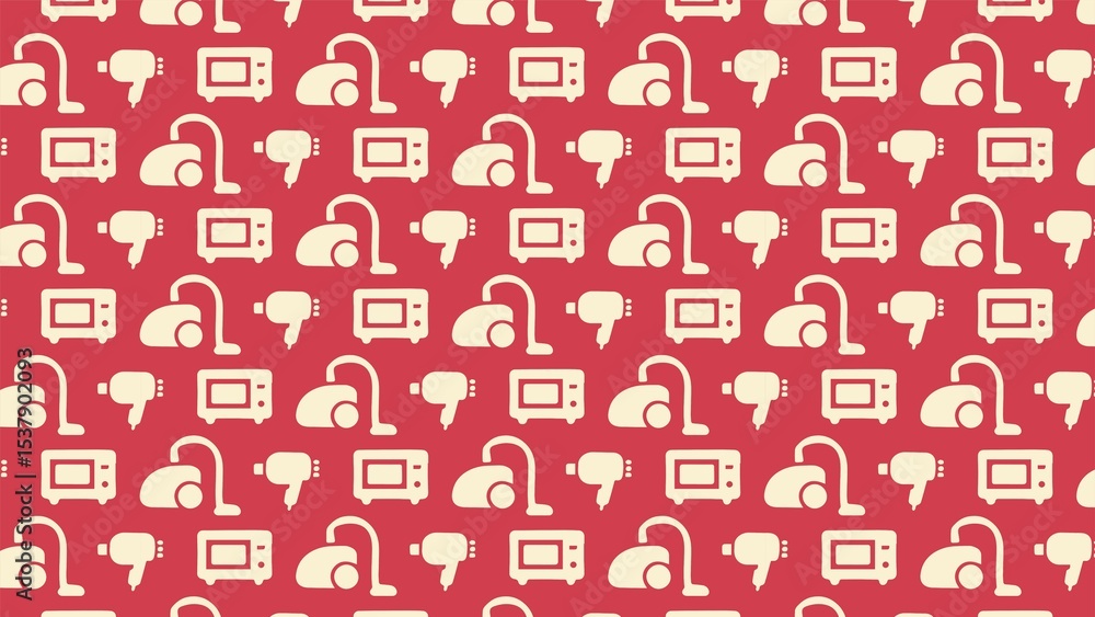 Obraz premium Vector seamless home appliances pattern 