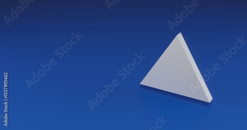 Free Download Isolated realistic white triangle symbol with shadow. Located on the right side of the scene. 3d illustration on transparent background - GFXLoad
