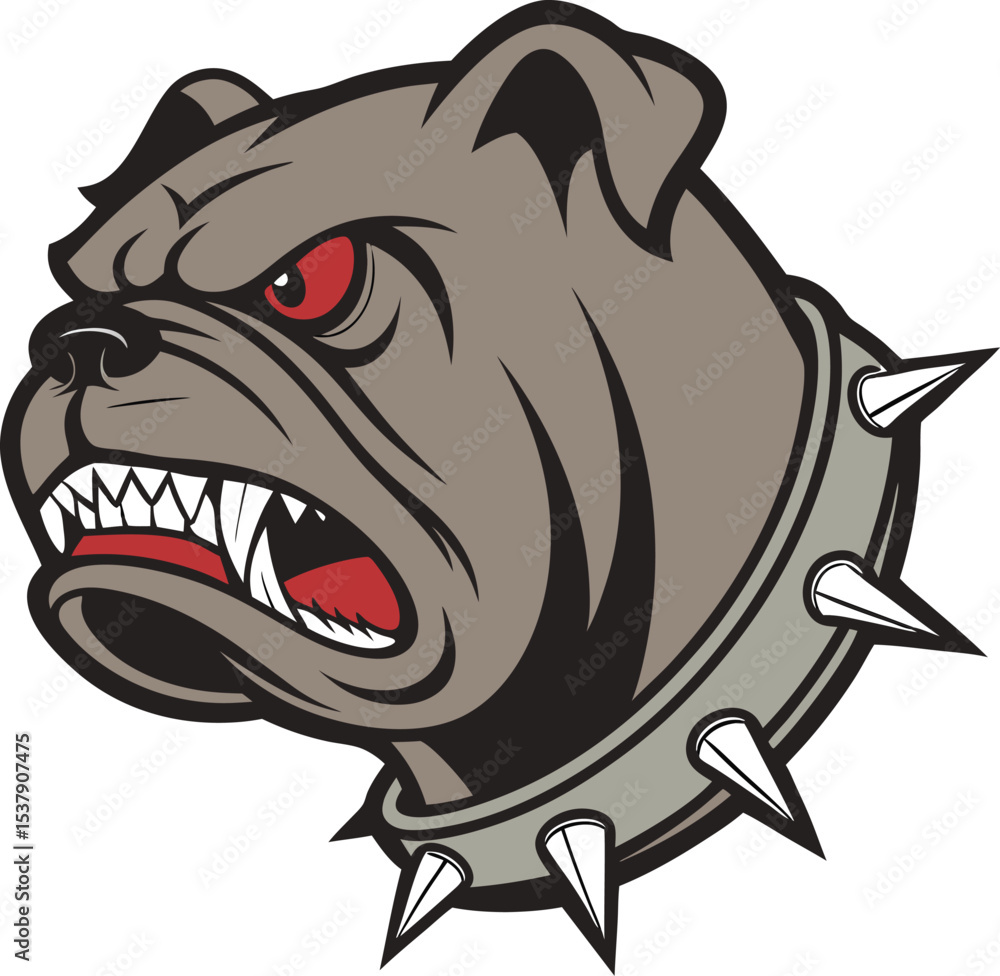 Fototapeta premium Detailed bulldog head illustration for banners and ads