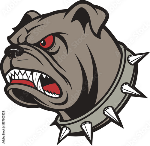 Detailed bulldog head illustration for banners and ads