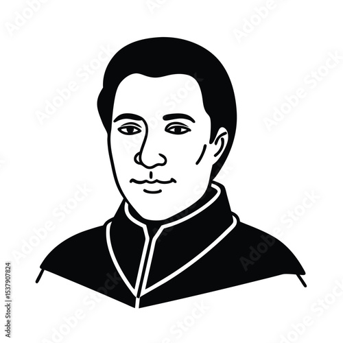 Portrait of a historical leader high resolution banner or advertisement design