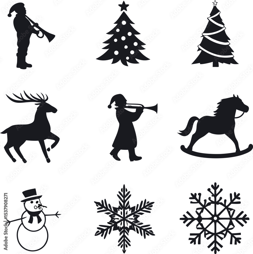 Obraz premium Festive christmas holiday design elements for winter celebrations