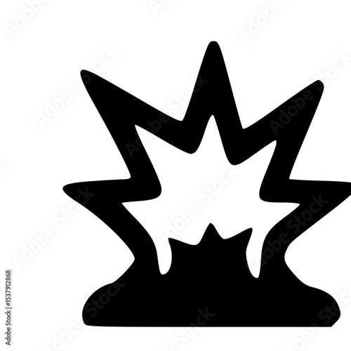 Simple Silhouette Explosion Blast Effect Graphic Danger Symbol Icon Design