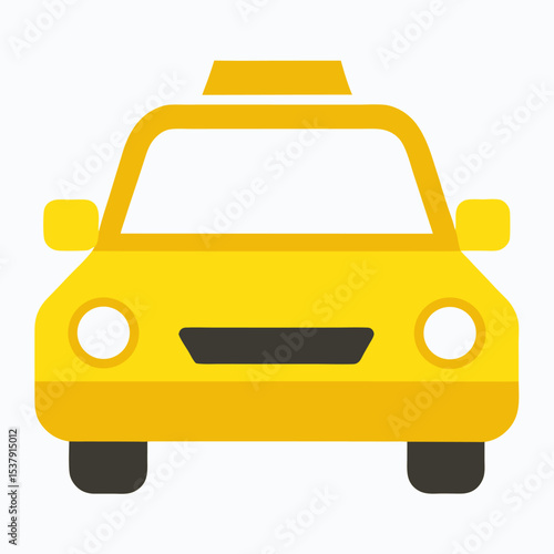 yellow color taxi car vector icon on white background