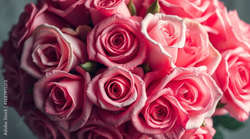 Bouquet of Pink Roses Close-Up Bouquet of Pink Roses Close-Up
