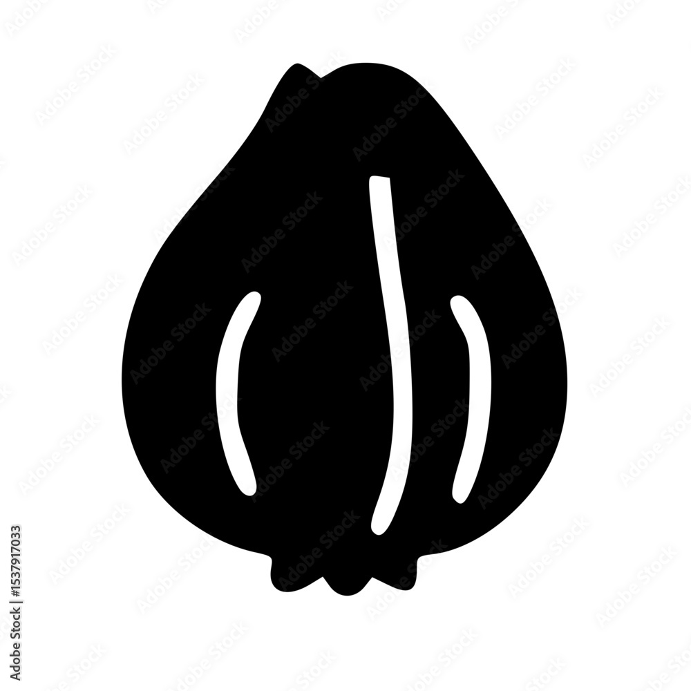 Fototapeta premium Simple Handdrawn Garlic Bulb Silhouette Cooking Ingredient Food Clip Art