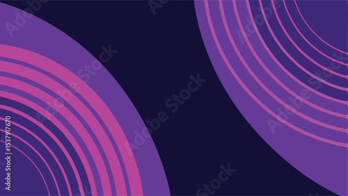 Abstract dark background with curved purple and pink lines forming partial circles on both sides of the image