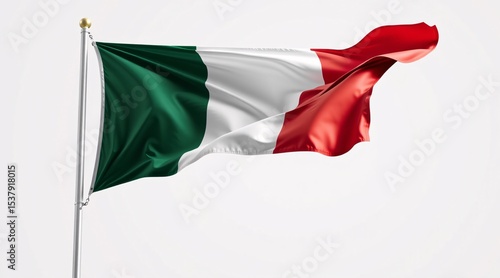 Italian Flag Waving Proudly in the Wind