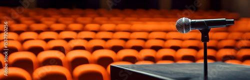 Microphone on Stage in Auditorium