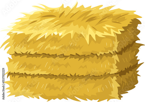 Stacked Hay Bales Illustration

