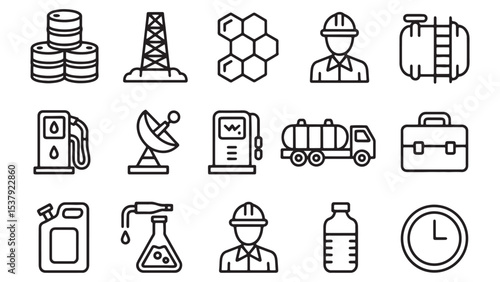 Energy Industry Icons EPS Vector Graphics for Oil, Gas, and Refining