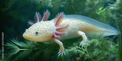 Close-up of a speckled aquatic creature.