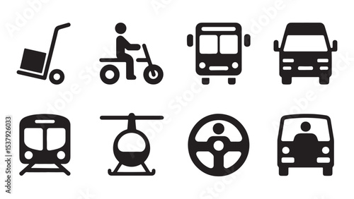 Transportation Icons Set EPS Vector Graphics for Web and Print Projects