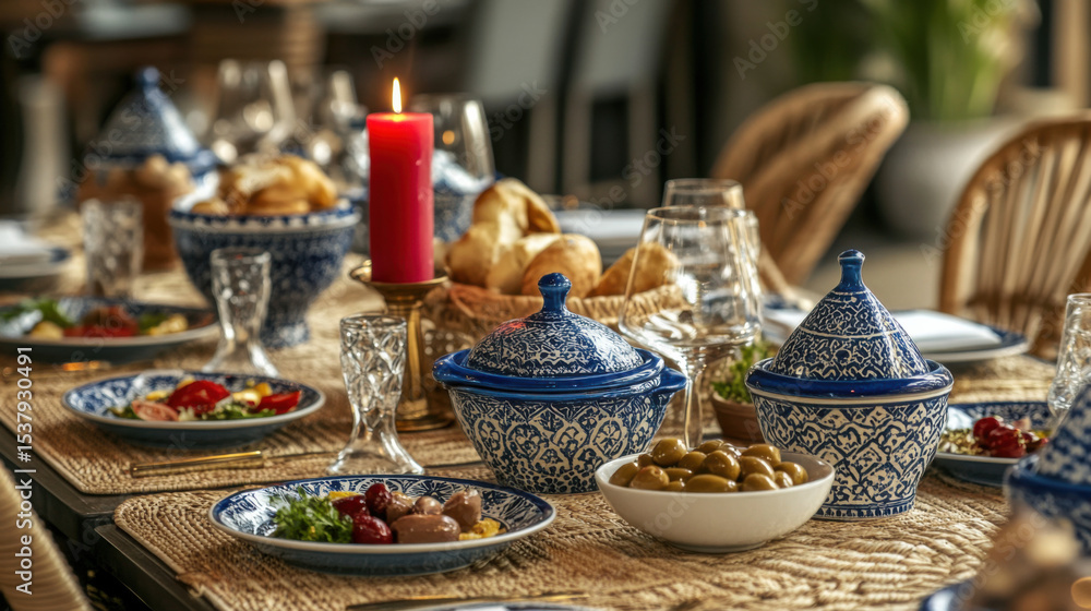 Naklejka premium greek restaurant food olives and tomatoes