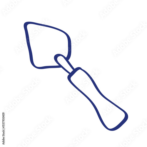 Spatula sketch. Construction tool. Color vector instrument illustration