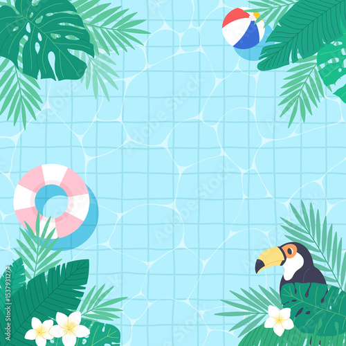 summer background with tropical flowers