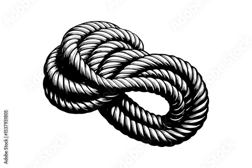 Vintage rope knot nautical design vector illustration