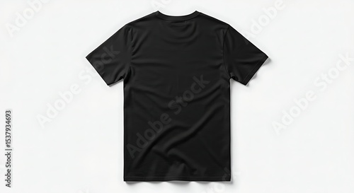 Blank Black T-Shirt Mockup Back View, High-Resolution Image for Design Presentation