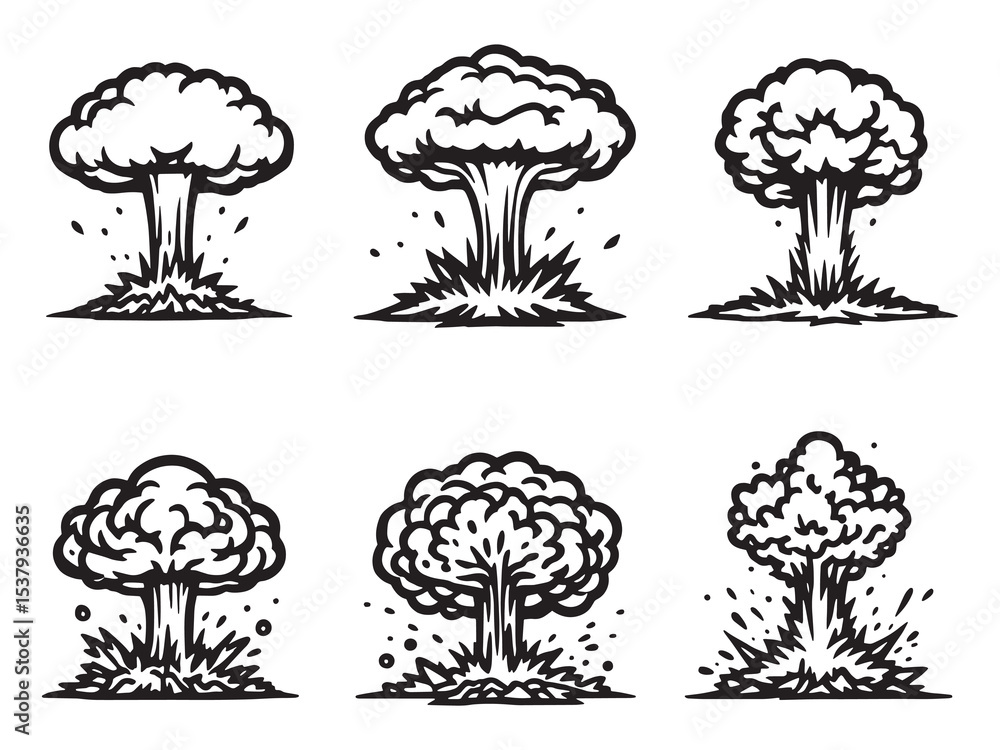 nuclear explosion graphic outline nuclear explosion graphic outline