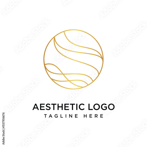 Aesthetic Circle Logo Design Graphic Vector