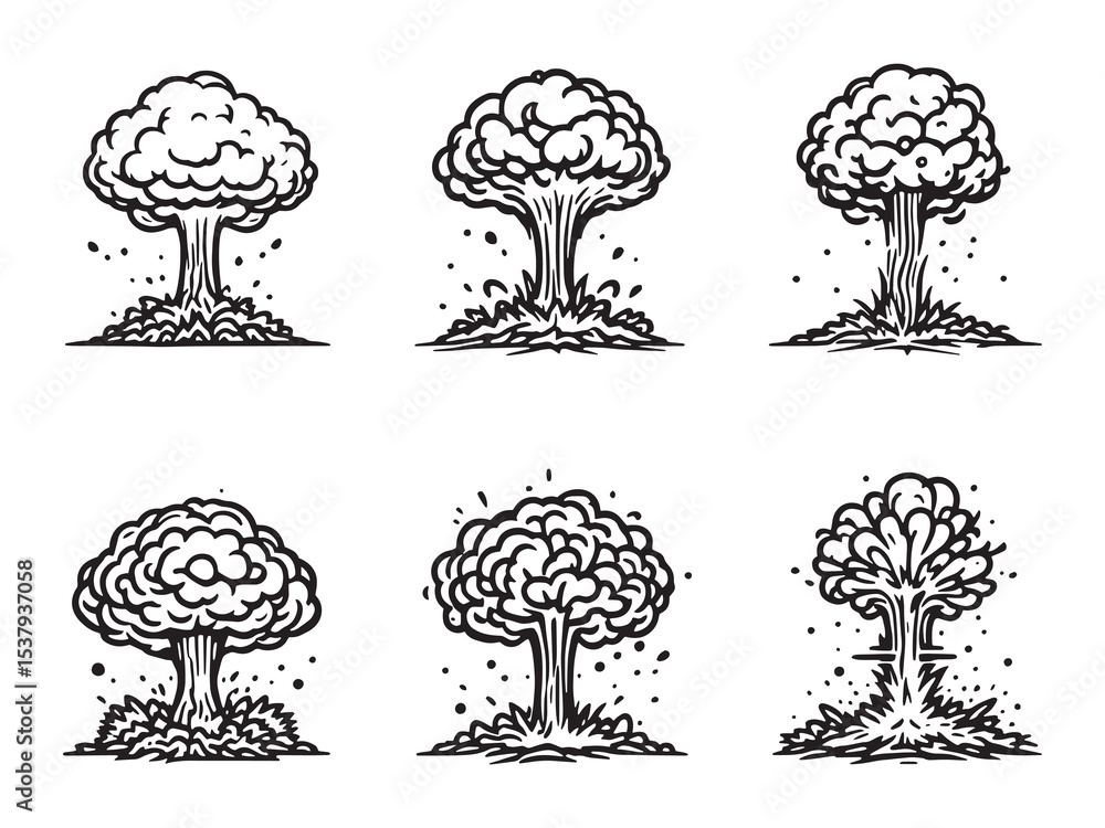 modern nuclear explosion vector art modern nuclear explosion vector art