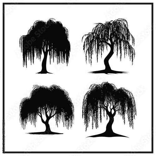 Willow Tree Clipart Silhouette