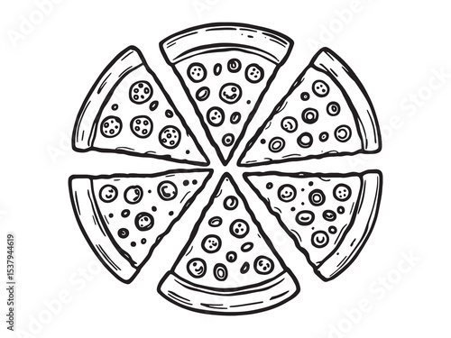 pizza slice simple line art clear vision