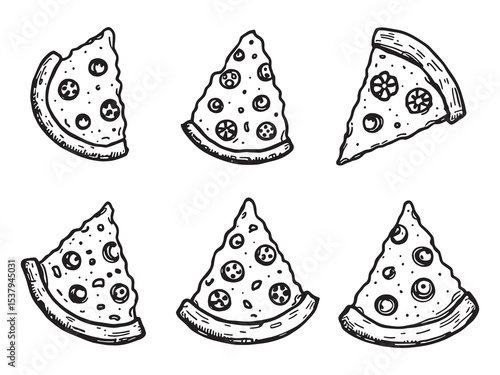 pizza slice simple line art clear vision