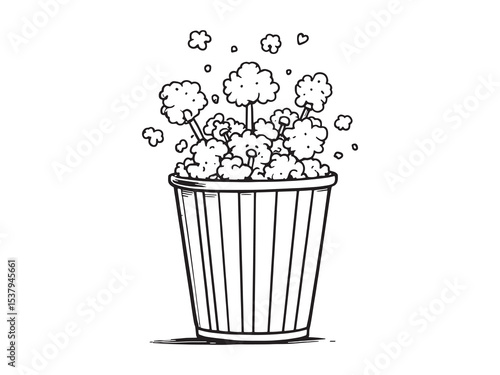 popcorn simple line art clear vision