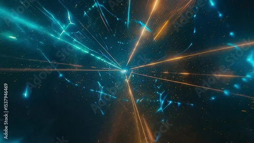 Abstract cosmic energy burst light trails