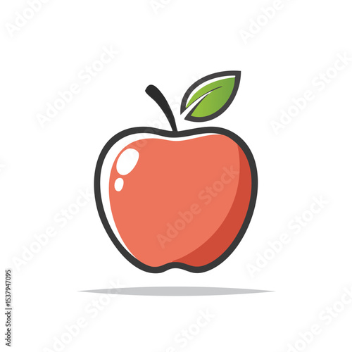 Wallpaper Mural Minimal Flat Apple Vector Illustration with Bold Black Outline in Clean and Simple Isolated Style Torontodigital.ca