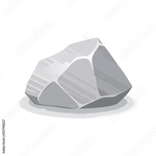 Raw Silver Nugget Vector – Rough, Irregular Metallic Texture Illustration

