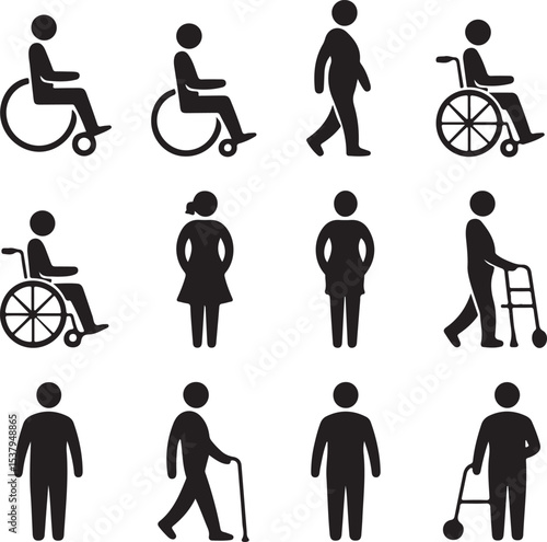 set of accessibility icon vector