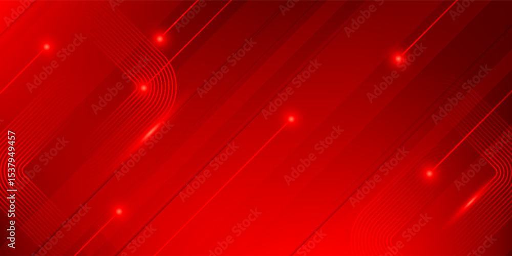 Fototapeta premium Abstract red background with stripes and space for text. Dynamic abstract red background. Dynamic pattern design overlapping shapes.
