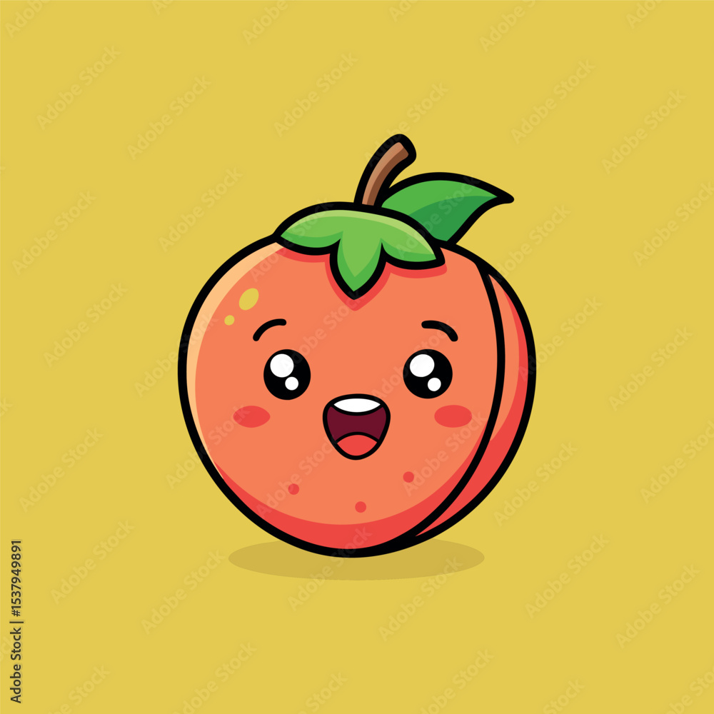 Funny doodle fruit cartoon with cute expression Funny doodle fruit cartoon with cute expression